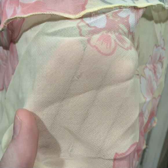 Vtg Y2K Asymmetrical Dress XS Floral Fairy Whimsical Pastel Coquette Romantic - Picture 4 of 9